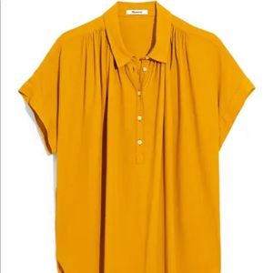 Madewell Central Drapey Shirt - mustard yellow